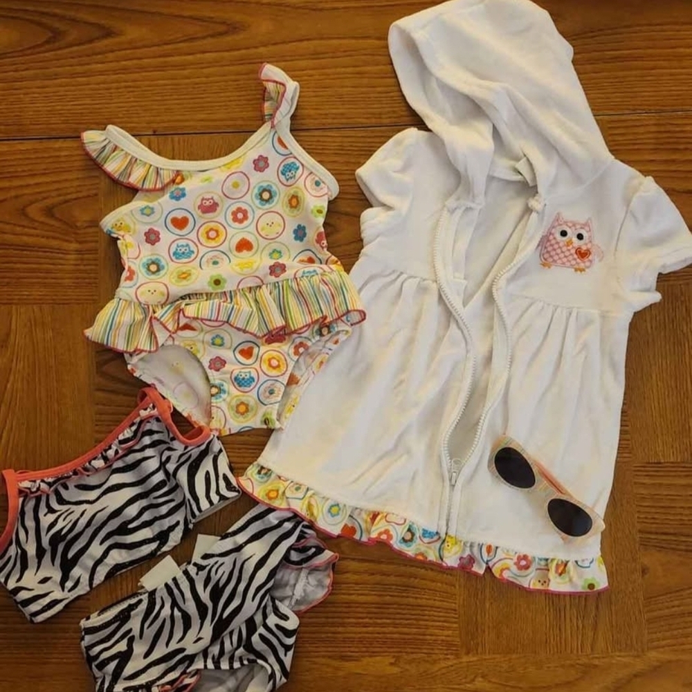 Colorful Baby Swimsuit Set with Cover-Up